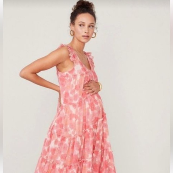 Hatch Dresses & Skirts - Hatch Maternity Silk Blend Floral Poppy Pink Anaelle Dress Size 0